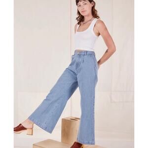 Big Bud Press Wide Leg Denim Trousers Light Wash Small